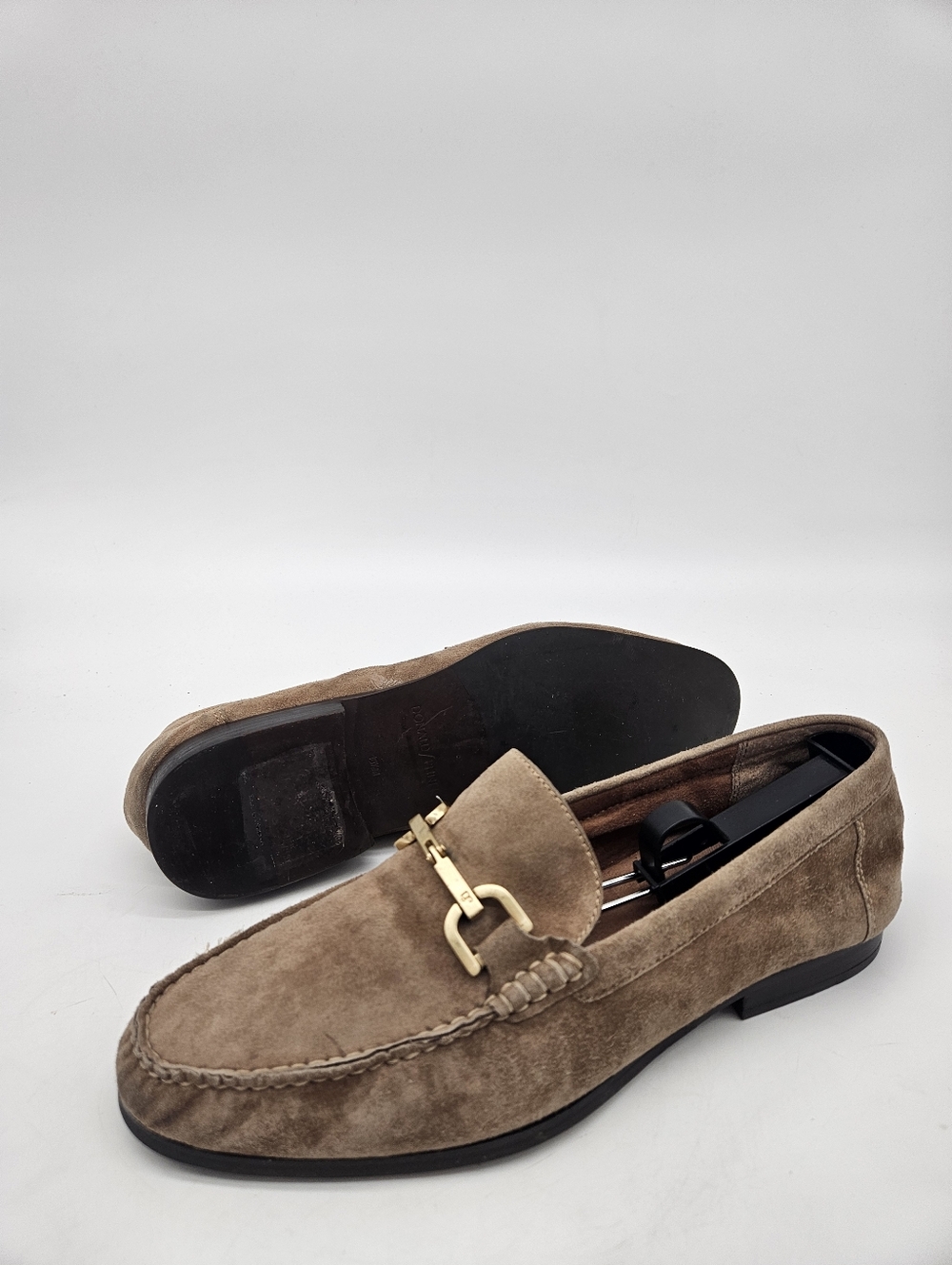 Donald Pliner Brown Suede Horse Bit Loafers Men’s 10.5